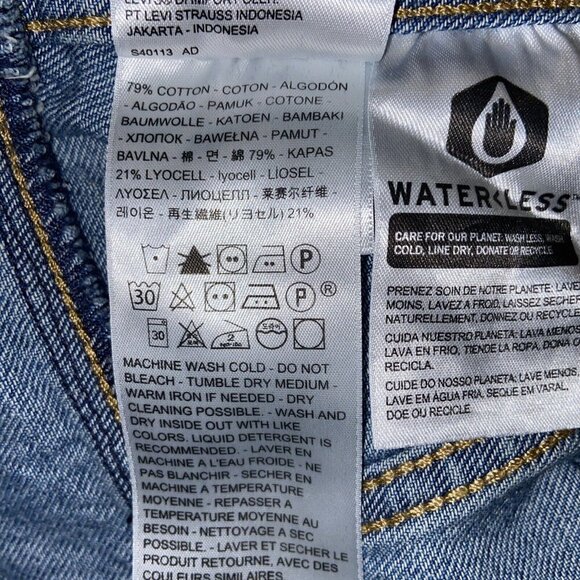 Levi's Premium Women's Prairie Trucker Jacket SMALL Blue Denim Ruffles Feminine - Picture 12 of 12